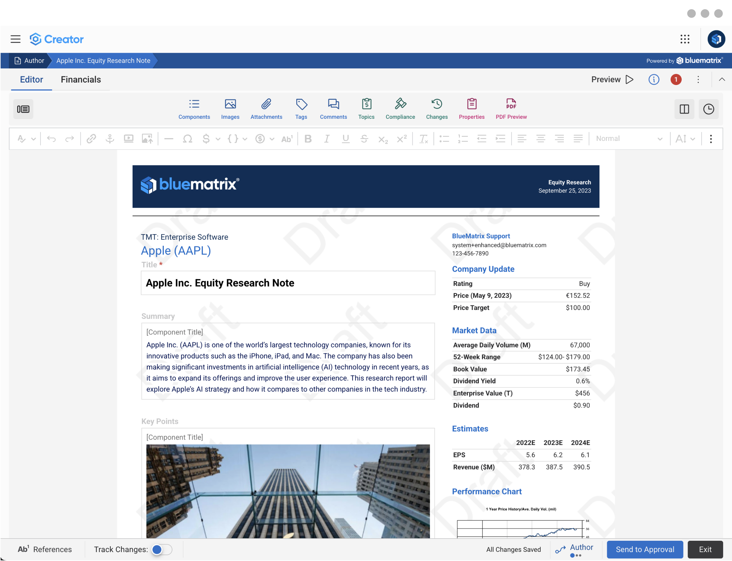 Authoring editor view
